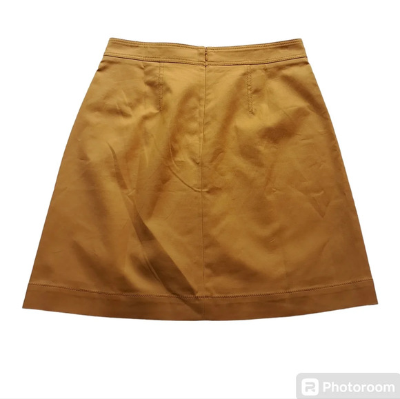 NWOT Ann Taylor Yellow Skirt Button Detail and Pockets - Picture 2 of 5